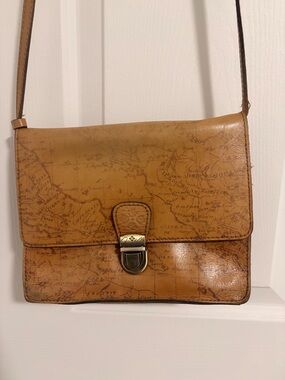 Patricia Nash Leather Map-Print Crossbody Bag